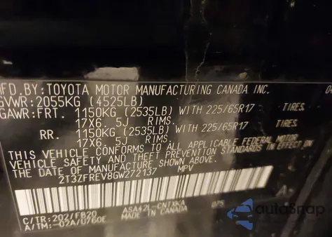 2016 Toyota Rav4 Le from USA, damaged, VIN 2T3ZFREV8GW272137